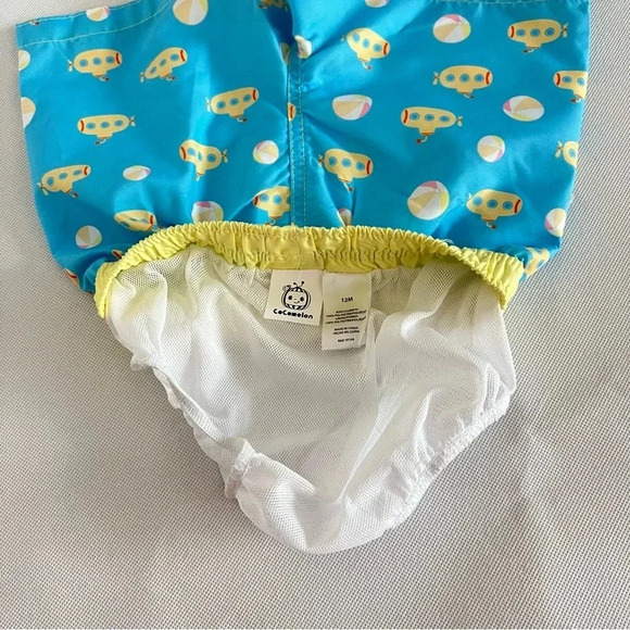 Cocomelon Swim Trunks Shorts Baby Size 12 Months Blue and Yellow Prints - Picture 5 of 5